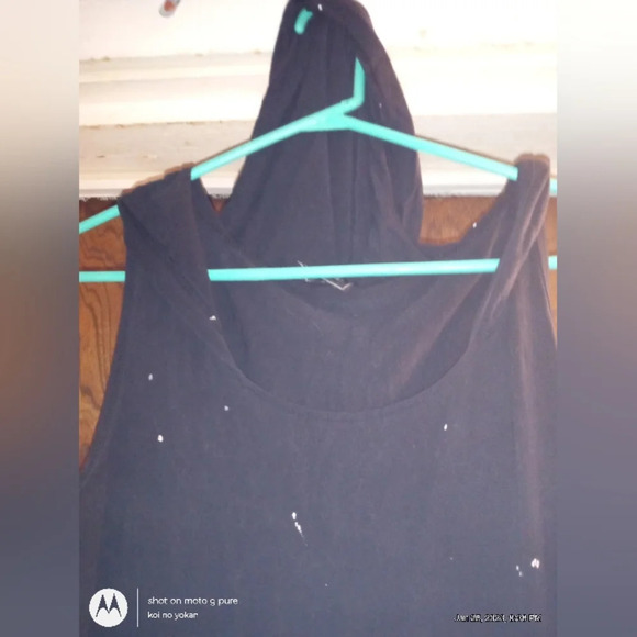 POL distressed hooded tank top sz M paint splatter pattern - Picture 2 of 4